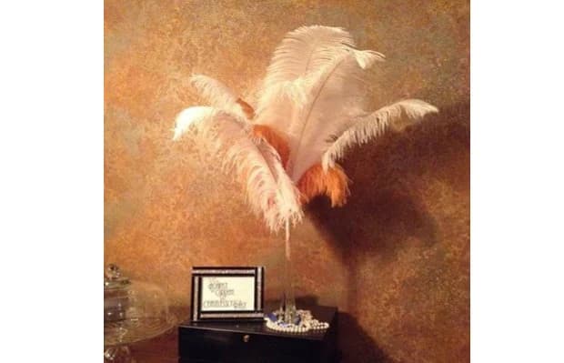 24" Eiffel Tower Gatsby Inspired Ostrich Feather Centerpiece